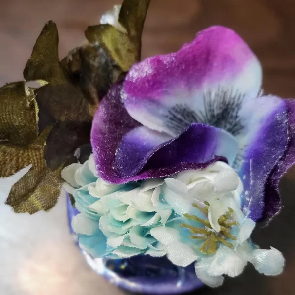 Handcrafted Purple Floral Fidget Art Piece - Image 3