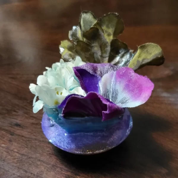 Handcrafted Purple Floral Fidget Art Piece