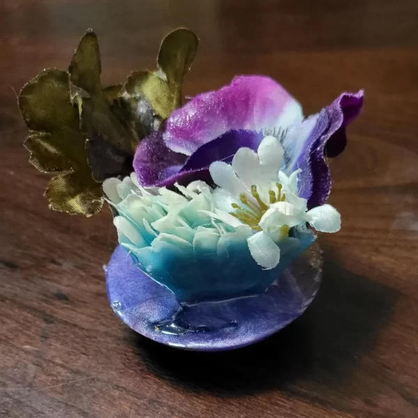 Handcrafted Purple Floral Fidget Art Piece - Image 2