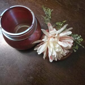 Charming Floral Red, Green, and White Resin Trinket Jar – Ideal for Holiday Storage and Decor