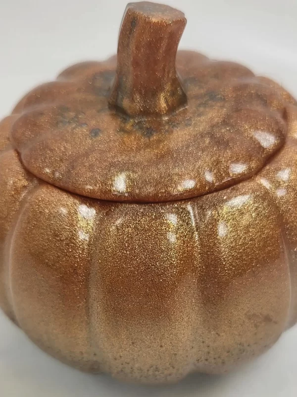 Sparkling Resin Pumpkin Container: Halloween Decor