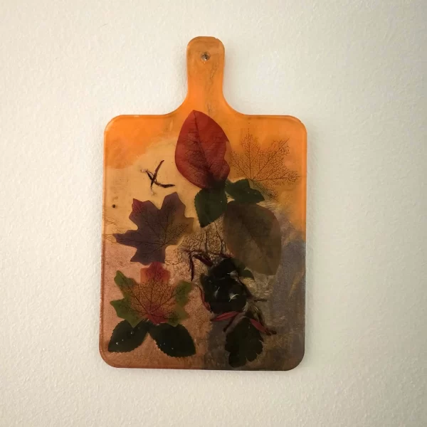 Autumn-Themed Resin Cutting Board | Handmade with Real & Artificial Flowers | Fall Kitchen Decor - Image 2