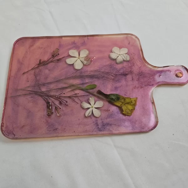 Pink Floral Charcuterie Cutting Board