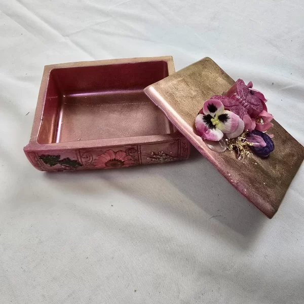 Whimsical Pink Book Trinket Box - Image 4