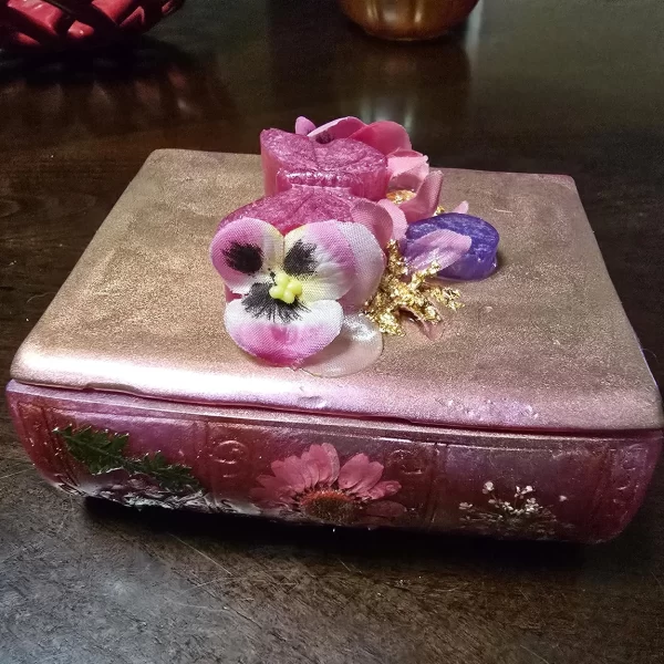 Whimsical Pink Book Trinket Box