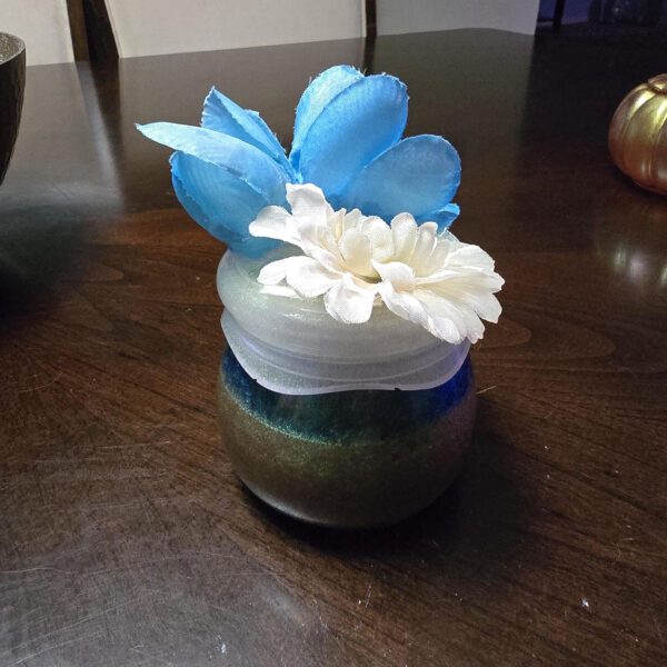 Opalescent Floral Resin Jar - Image 2