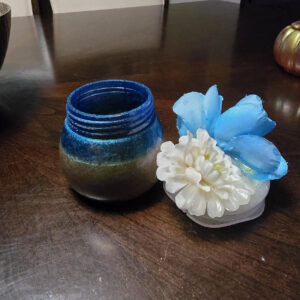 Opalescent Floral Resin Jar