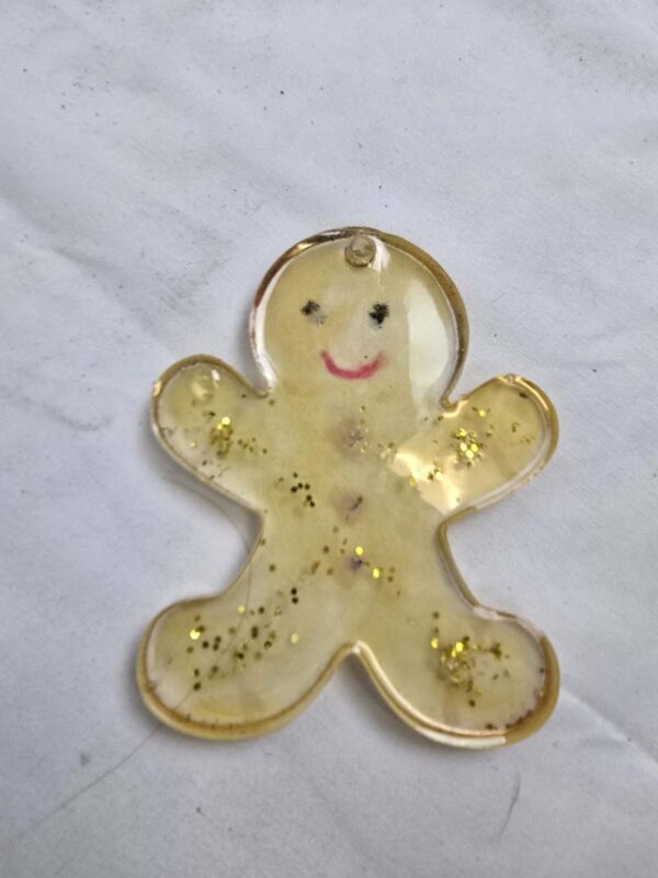 Delightful Handcrafted Resin Gingerbread Man Christmas Ornament - Image 3