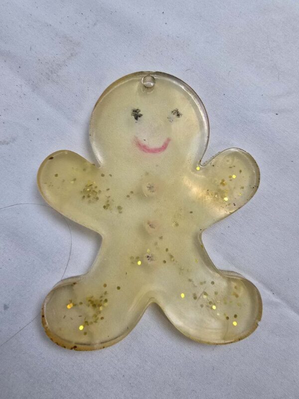 Delightful Handcrafted Resin Gingerbread Man Christmas Ornament