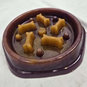 Purple and Gold Slow Dog Puzzle Bowl