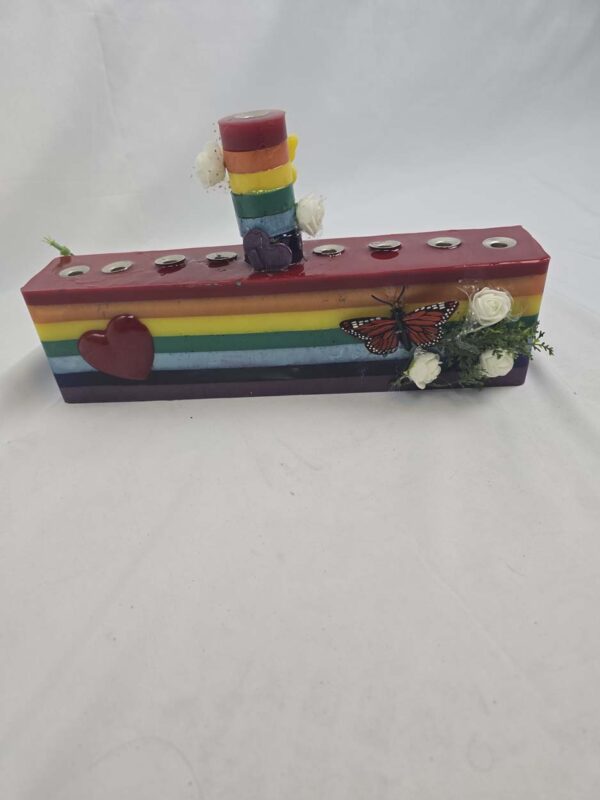 Stunning Resin Pride-Themed Chanukah Menorah - Image 2