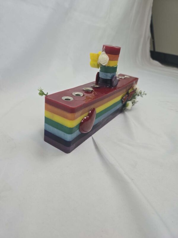 Stunning Resin Pride-Themed Chanukah Menorah - Image 5