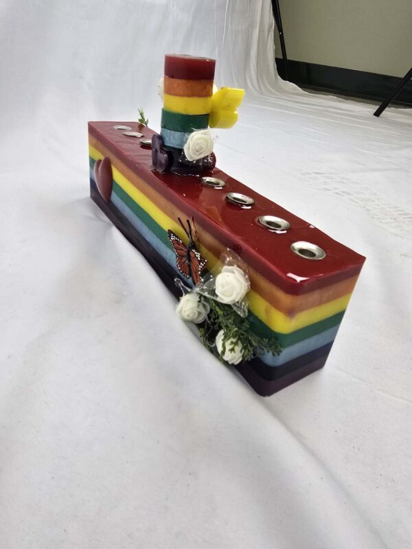 Stunning Resin Pride-Themed Chanukah Menorah - Image 6